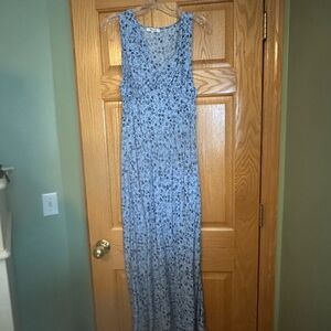 Madewell Light Blue Floral Maxi Dress